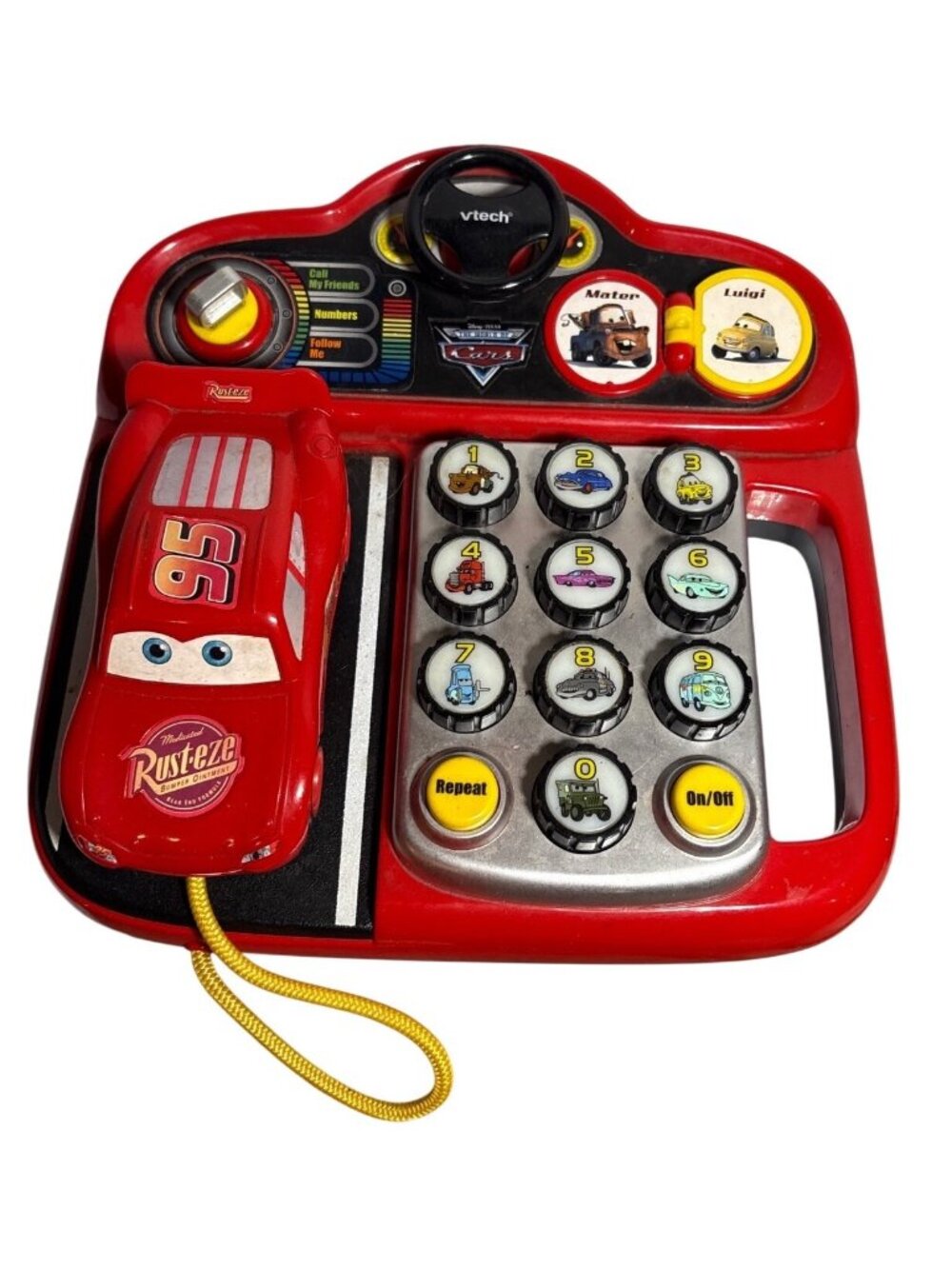 Disney Pixar Cars VTech Learning Phone Toy Lightning McQueen Numbers Sound Works